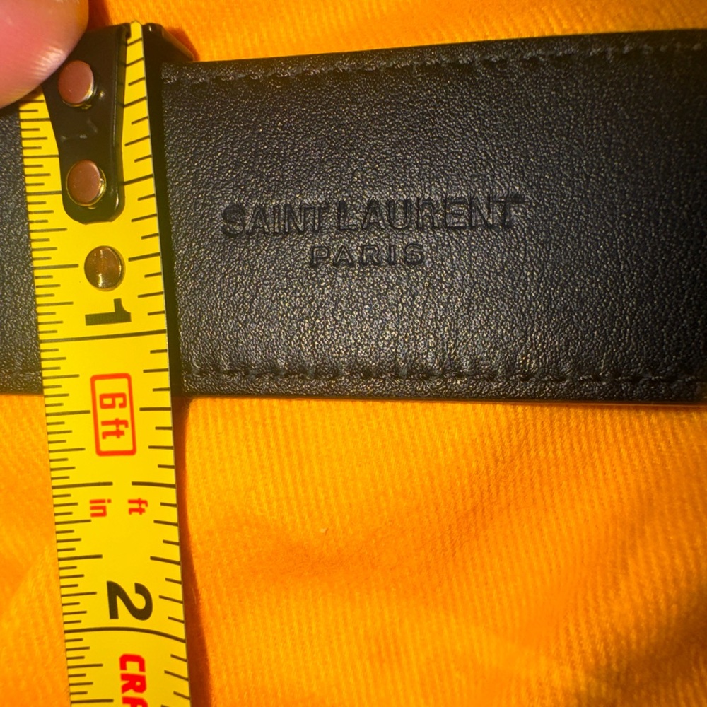 YSL - Saint Laurent Paris Women’s Logo Belt Black Size 85 Gold Hardware. EUC - Picture 14 of 16